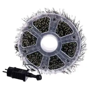 Новогодняя гирлянда комнатная роса Хвойная лапа 50 м 1500 LED зеленый провод Синее сияние D1500L50MGBL Garlando UA
