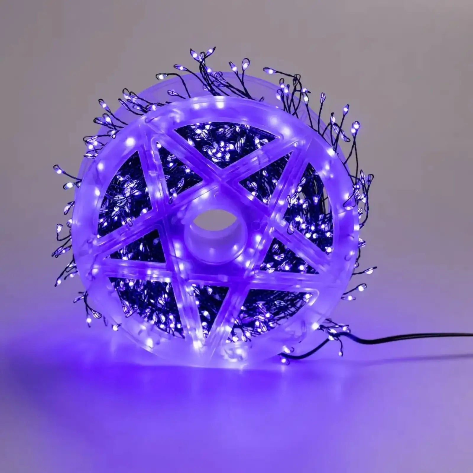Гірлянда нитка хвойна лапа 30 метрів 640 led зелений дріт синя D1750BL Garlando UA