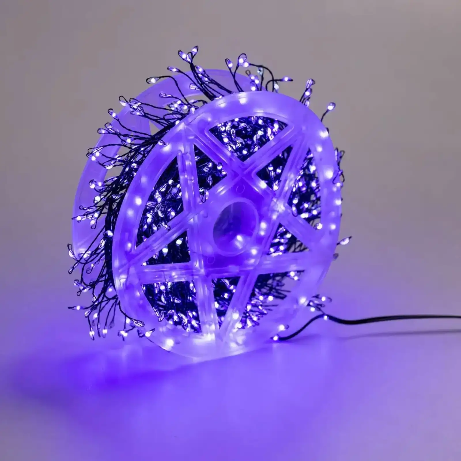 Гірлянда нитка хвойна лапа 30 метрів 640 led зелений дріт синя D1750BL Garlando UA