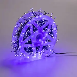 Гірлянда нитка хвойна лапа 30 метрів 640 led зелений дріт синя D1750BL Garlando UA