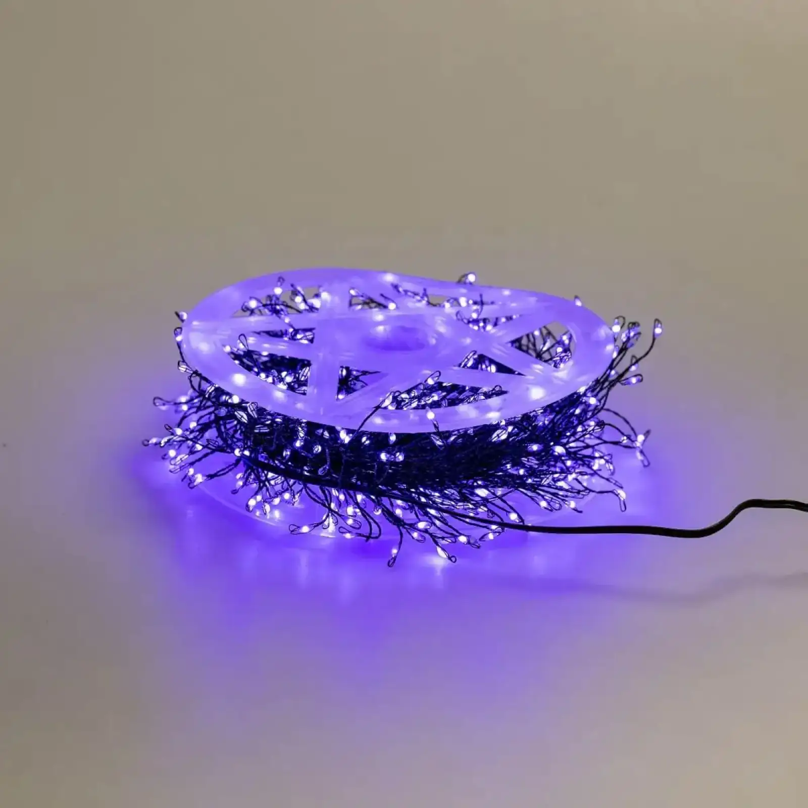 Гірлянда нитка хвойна лапа 30 метрів 640 led зелений дріт синя D1750BL Garlando UA