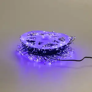 Гірлянда нитка хвойна лапа 30 метрів 640 led зелений дріт синя D1750BL Garlando UA