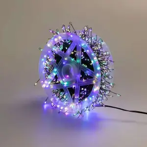 Гірлянда нитка хвойна лапа 30 метрів 640 led зелений дріт мультиколор D1750ML Garlando UA