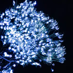 Гірлянда Кінський хвіст Мішура 1200 LED 20 ниток 2 м зелена, білий Garlando D1200L2MGW UA