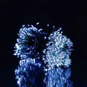 Гірлянда Кінський хвіст Мішура 1200 LED 20 ниток 2 м зелена, білий Garlando D1200L2MGW UA