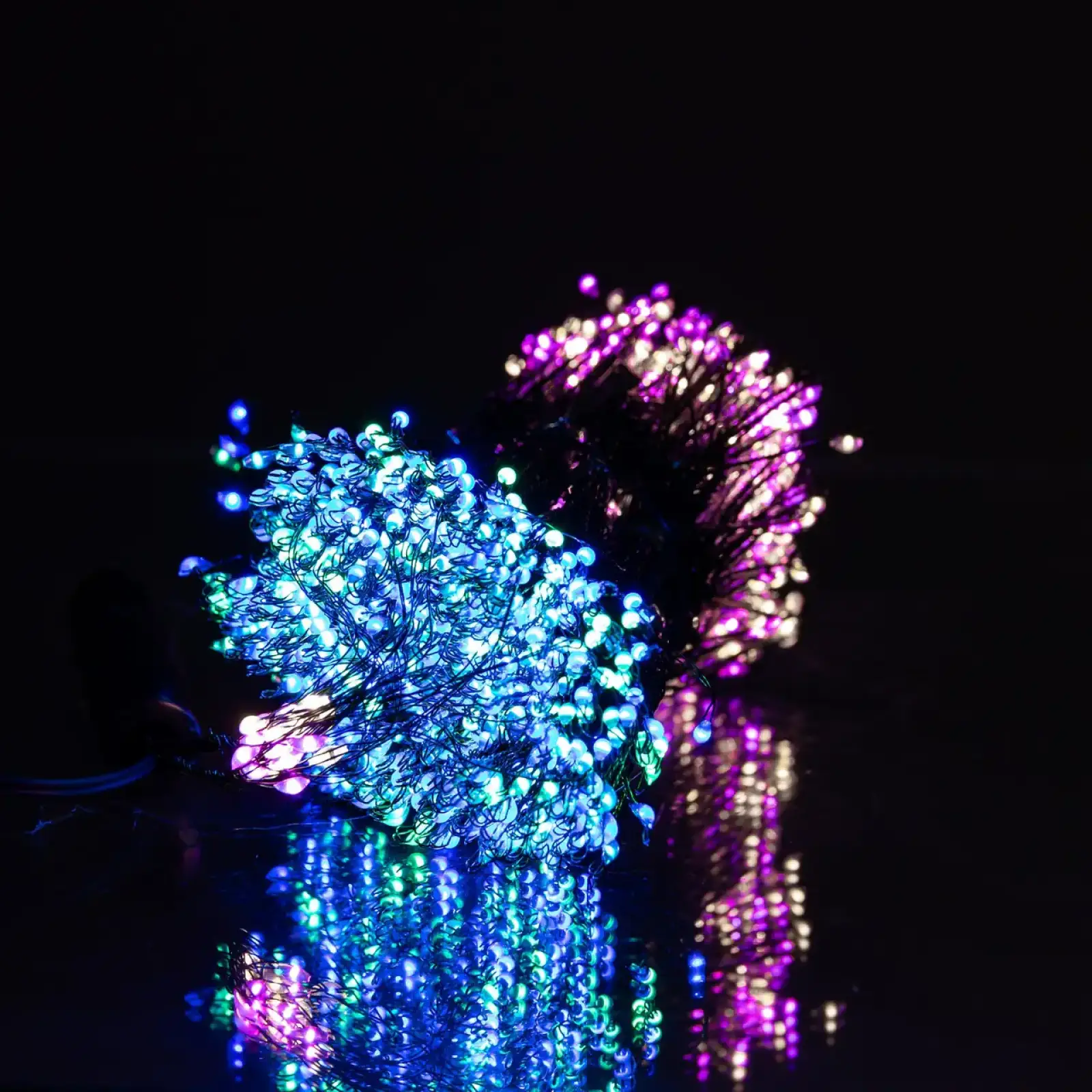 Гирлянда Конский хвост Мишура 1200 LED 20 нитей 2 м зеленая, мультиколор GarlandoPro D1200L2MGML UA