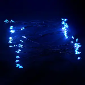 Гирлянда Конский хвост Мишура 1200 LED 20 нитей 2 м зеленая, синий GarlandoPro D1200L2MGBL UA