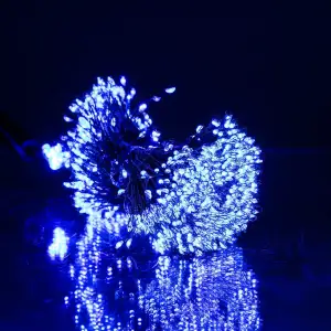 Гирлянда Конский хвост Мишура 1200 LED 20 нитей 2 м зеленая, синий GarlandoPro D1200L2MGBL UA