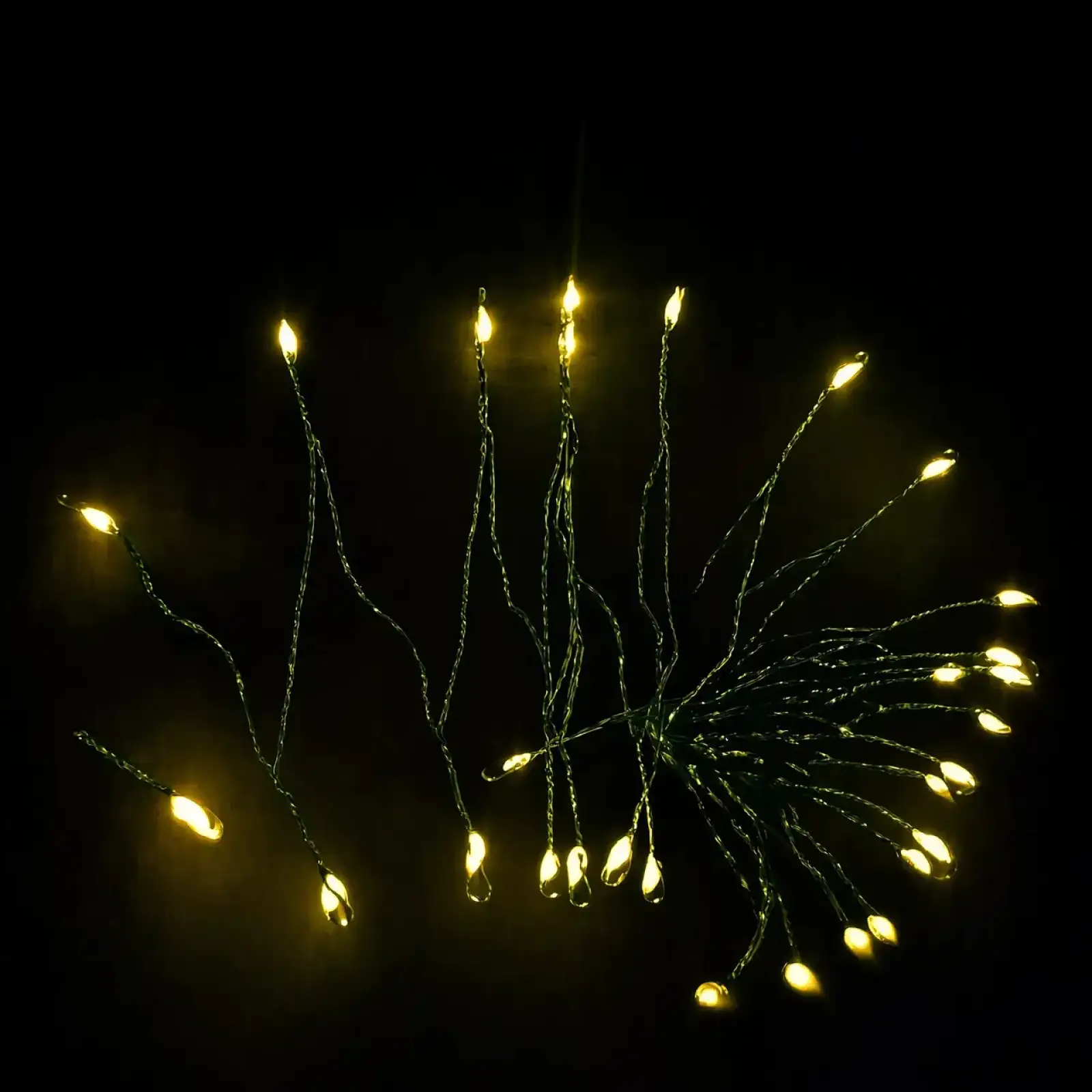 Гирлянда Конский хвост Мишура 1200 LED 20 нитей 2 м зеленая, желтый GarlandoPro D1200L2MGY UA