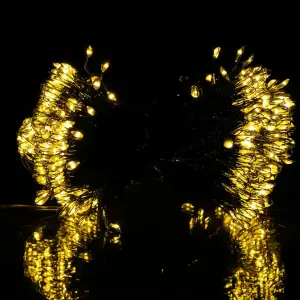 Гирлянда Конский хвост Мишура 1200 LED 20 нитей 2 м зеленая, желтый GarlandoPro D1200L2MGY UA