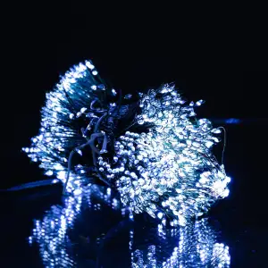 Гирлянда Конский хвост Мишура 1800 LED 20 нитей 3 м зеленая, белый GarlandoPro D1800L3MGW UA