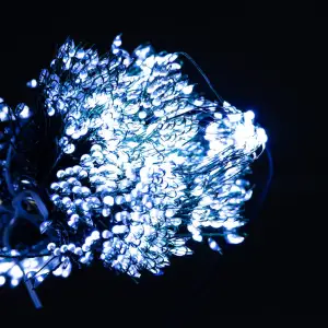 Гирлянда Конский хвост Мишура 1800 LED 20 нитей 3 м зеленая, белый GarlandoPro D1800L3MGW UA