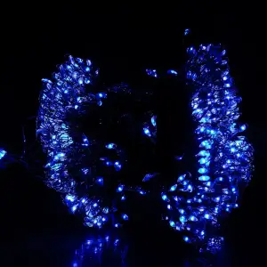Гірлянда Кінський хвіст Мішура 1800 LED 20 ниток 3 м зелена, синій GarlandoPro D1800L3MGBL UA