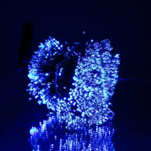 Гірлянда Кінський хвіст Мішура 1800 LED 20 ниток 3 м зелена, синій GarlandoPro D1800L3MGBL UA
