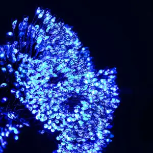 Гірлянда Кінський хвіст Мішура 1800 LED 20 ниток 3 м зелена, синій GarlandoPro D1800L3MGBL UA