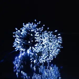 Гірлянда Кінський хвіст Мішура 640 LED 16 ниток 2 м зелена, білий GarlandoPro D640L2MGW UA