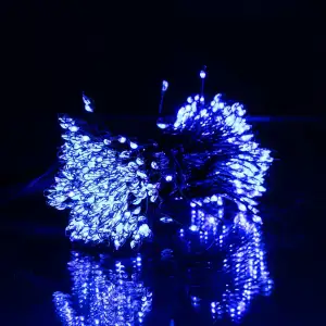 Гирлянда Конский хвост Мишура 640 LED 16 нитей 2 м зеленая синий GarlandoPro D640L2MGBL UA