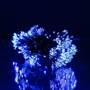 Гірлянда Кінський хвіст Мішура 960 LED 16 ниток 3 м зелена, синій GarlandoPro D960L3MGBL UA