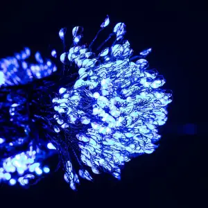 Гірлянда Кінський хвіст Мішура 960 LED 16 ниток 3 м зелена, синій GarlandoPro D960L3MGBL UA