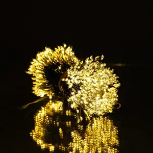Гірлянда Кінський хвіст Мішура 960 LED 16 ниток 3 м зелена, жовтий Garlando D960L3MGY UA