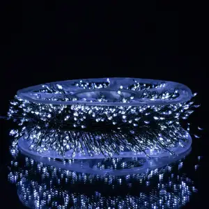 Гирлянда-нитка Роса Хвойная лапа 2000 LED 100 метров зеленая нить белый Garlando D2000L100MGW UA
