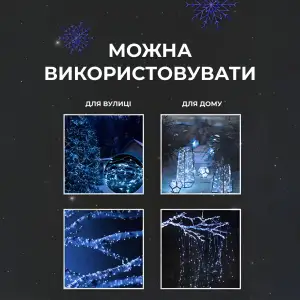 Гірлянда роса на пульті 100 метрів на 1000 led світлодіодів крапля на білому дроті синя 1000L100MWBL Garlando UA