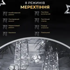 Гірлянда роса на пульті 100 метрів на 1000 led світлодіодів крапля на зеленому дроті біла 1000L100MGW Garlando UA