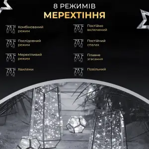 Гірлянда роса на пульті 200 метрів на 2000 led світлодіодів крапля на зеленому дроті біла 2000L200MGW Garlando UA