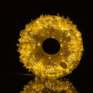 Гирлянда-нить Роса Хвойная лапа 1000 LED 50 метров белая нить желтый Garlando D1000L50MWY UA