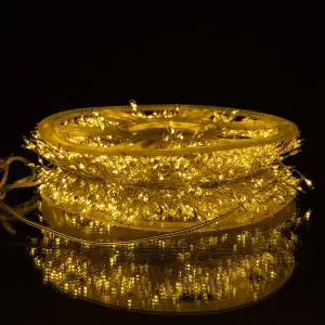 Гірлянда-нитка Роса Хвойна лапа 1000 LED 50 метрів біла нитка Garlando D1000L50MWY UA