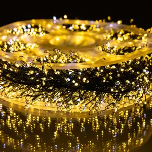 Гірлянда-нитка Роса Хвойна лапа 2000 LED 100 метрів зелена нитка жовтий Garlando D2000L100MGY UA