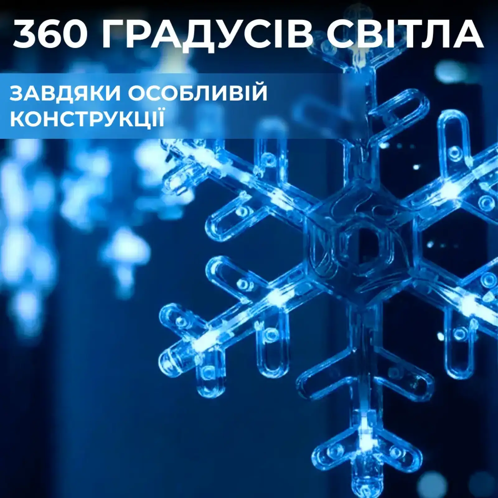 Гирлянда светодиодная штора GarlandoPro снежинка и звезда 12 фигур 3х1 м гирлянда звезда Синий 1733062BL UA