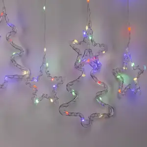 Гирлянда штора светодиодная GarlandoPro звезда и елка 120LED 3х0,9 м 8 режимов 1733069ML UA