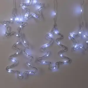 Гирлянда штора светодиодная GarlandoPro звезда и елка 120LED 3х0,9 м 8 режимов Белый 1733071W UA