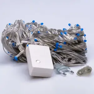Гирлянда штора 3х2 м 144 LED светодиодная медный провод 16 нитей Синий ZWM2320LEDBL Garlando UA