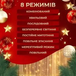 Гірлянда штора світлодіодна GarlandoPro Роса 200LED 3х2м 10 ліній 8 режимів гірлянда крапля роси Жовтий 173304Y UA