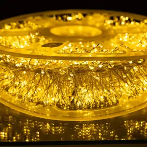Гірлянда-нитка Роса Хвойна лапа 2000 LED 100 метрів біла нитка жовтий Garlando D2000L100MWY UA