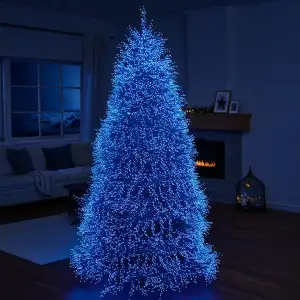 Новорічна гірлянда Хвойна лапа кімнатна роса 100 м 3000 LED зелений провід Синє сяйво D3000L100MGBL Garlando UA