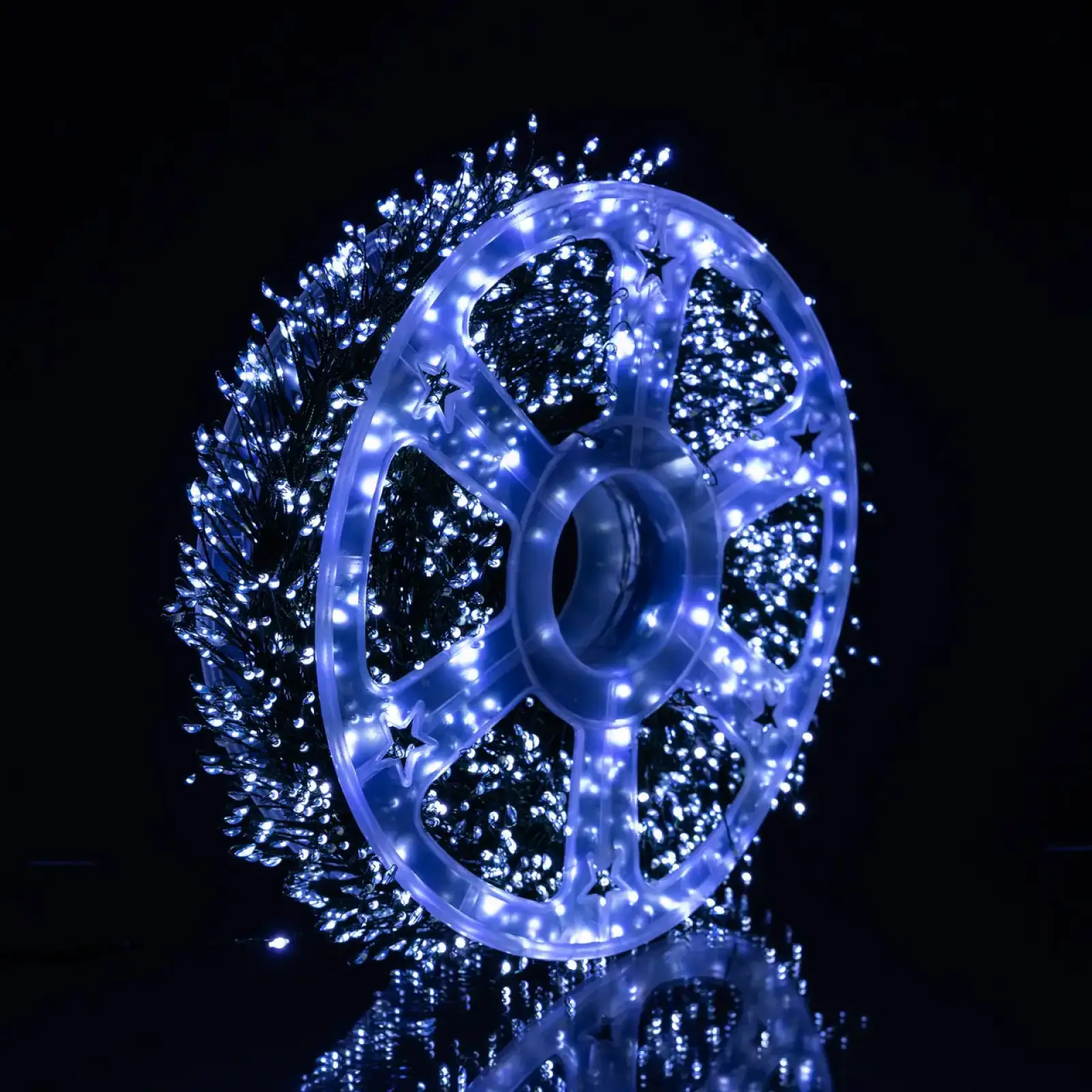 Гірлянда-нитка Роса Хвойна лапа 1000 LED 50 метрів зелена нитка білий Garlando D1000L50MGW UA
