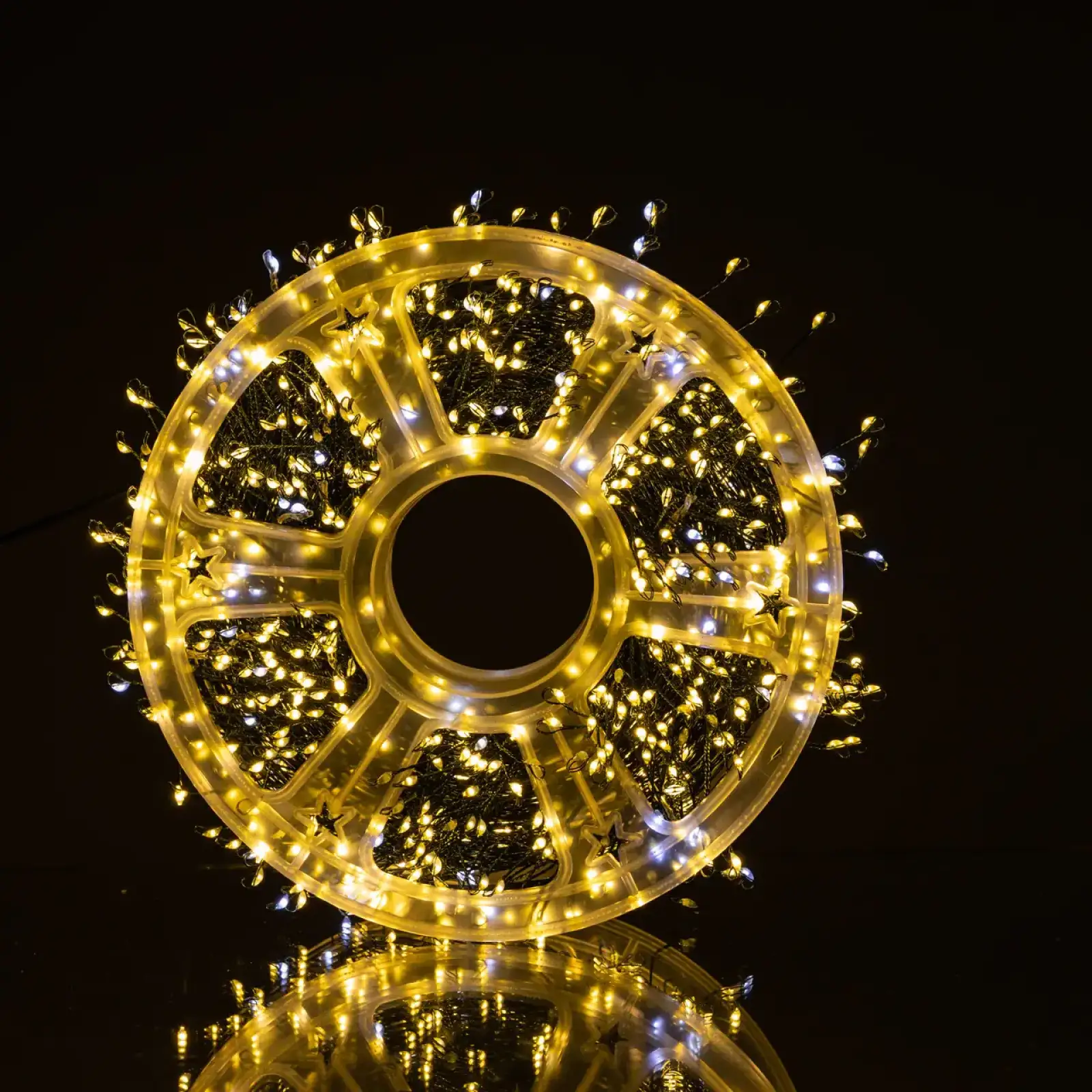 Гирлянда-нитка Роса Хвойная лапа 1000 LED 50 метров зеленая нить желтый D1000L50MGY Garlando UA