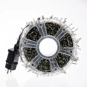 Гирлянда-нитка Роса Хвойная лапа 1000 LED 50 метров зеленая нить желтый D1000L50MGY Garlando UA