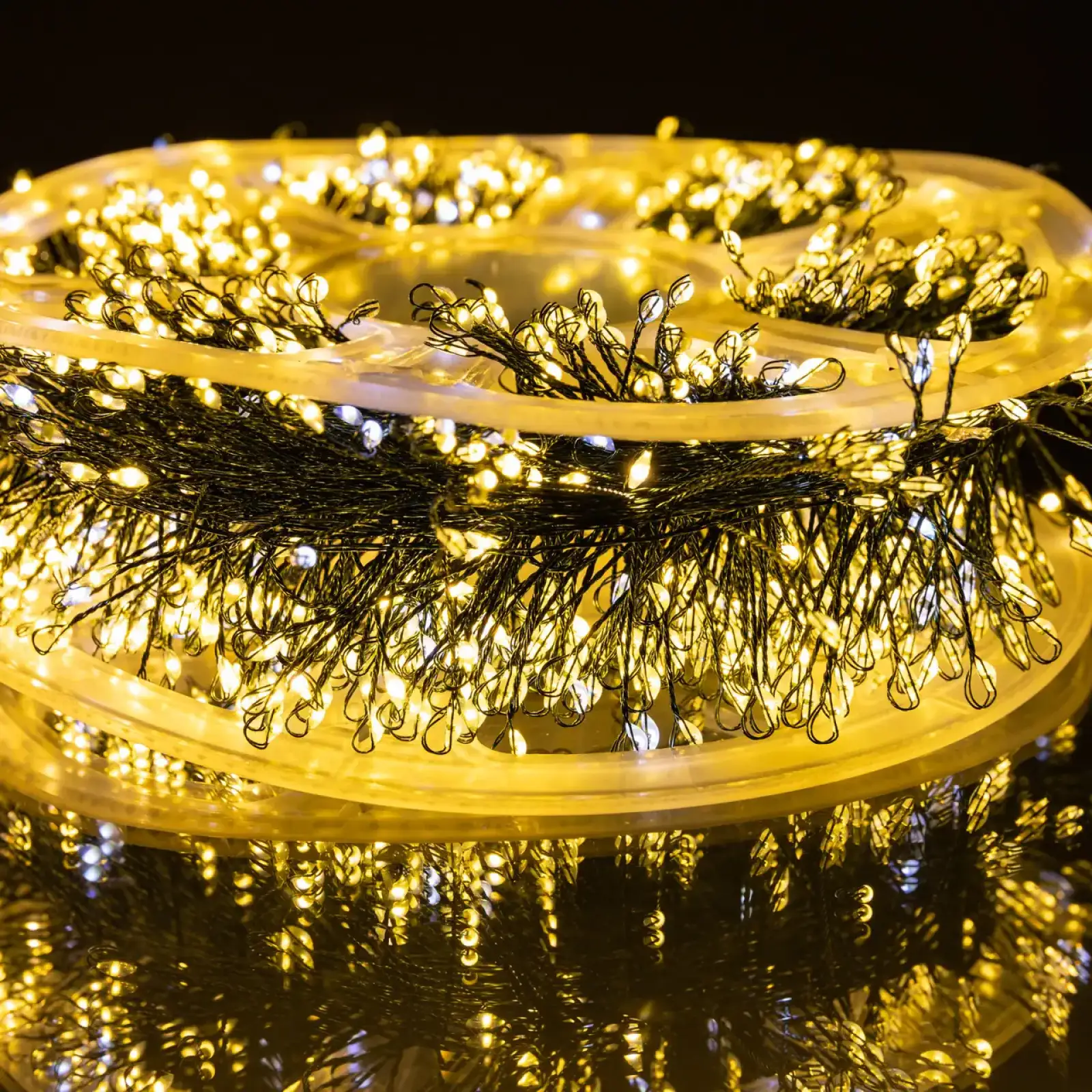 Гирлянда-нитка Роса Хвойная лапа 1000 LED 50 метров зеленая нить желтый D1000L50MGY Garlando UA