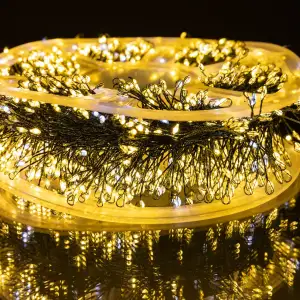 Гирлянда-нитка Роса Хвойная лапа 1000 LED 50 метров зеленая нить желтый D1000L50MGY Garlando UA