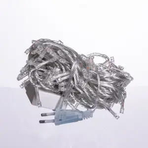 Новорічна гірлянда кімнатна нитка 10 м 120 LED кімнатна гірлянда білий провід Жовте світло W120LED10MWY Garlando UA