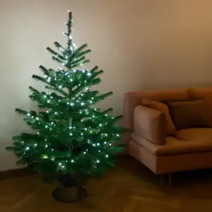 Новогодняя гирлянда комнатная нить 10 м 120 LED черный провод Белый W120LED10MBW Garlando UA