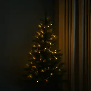 Новогодняя гирлянда комнатная нить 10 м 120 LED черный провод Желтый W120LED10MBY Garlando UA
