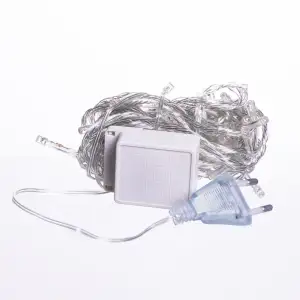 Новогодняя гирлянда комнатная нить 10 м 120 LED черный провод Желтый W120LED10MBY Garlando UA