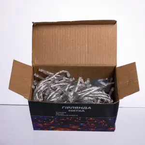Новогодняя гирлянда комнатная нить 14 м 160 LED комнатная гирлянда белый провод Белый свет W160LED16MWW Garlando UA