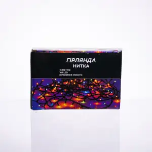 Новорічна гірлянда кімнатна нитка 14 м 160 LED чорний провід Жовтий W160LED16MBY Garlando UA