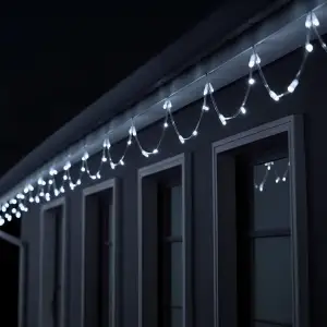 Новорічна гірлянда кімнатна нитка 18 м 180 LED білий провід Білий W180LED18MWW Garlando UA